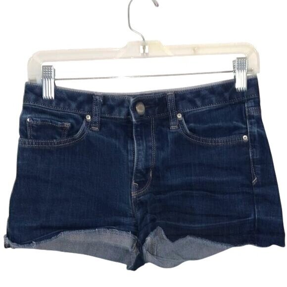 Gap 1969 Slim Cut-Offs Denim Shorts Womens Size 25R Medium Wash Casual Summer Lo - Picture 1 of 7